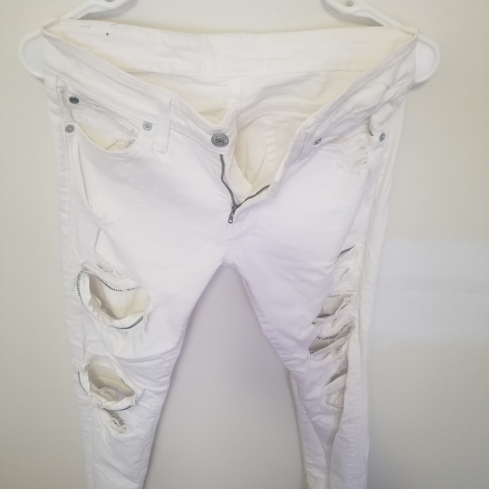 Polo Ralph Lauren White Distressed Skinny Pants